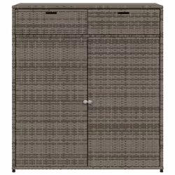 vidaXL Garden Storage Cabinet Outdoor Storage Box Cupboard Grey Poly Rattan - Additional view 6