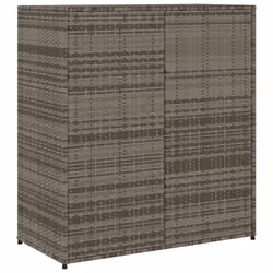 vidaXL Garden Storage Cabinet Outdoor Storage Box Cupboard Grey Poly Rattan - Additional view 8