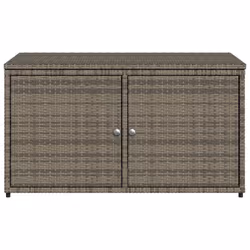 vidaXL Garden Storage Cabinet Outdoor Storage Box Cupboard Grey Poly Rattan - Additional view 5