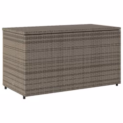 vidaXL Garden Storage Cabinet Outdoor Storage Box Cupboard Grey Poly Rattan - Additional view 7