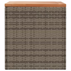 vidaXL Garden Storage Box Outdoor Storage Box Grey Poly Rattan Acacia Wood - Additional view 4