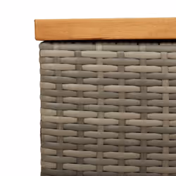 vidaXL Garden Storage Box Outdoor Storage Box Grey Poly Rattan Acacia Wood - Additional view 8