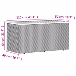 vidaXL Garden Storage Box Outdoor Storage Box Beige Poly Rattan Acacia Wood - Additional view 10