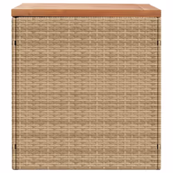 vidaXL Garden Storage Box Outdoor Storage Box Beige Poly Rattan Acacia Wood - Additional view 4