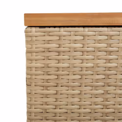 vidaXL Garden Storage Box Outdoor Storage Box Beige Poly Rattan Acacia Wood - Additional view 8