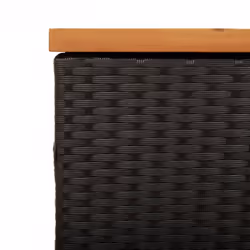 vidaXL Garden Storage Box Outdoor Storage Box Black Poly Rattan Acacia Wood - Additional view 8