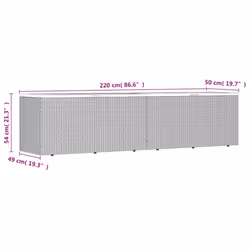 vidaXL Garden Storage Box Outdoor Storage Box Grey Poly Rattan Acacia Wood - Additional view 10