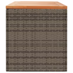 vidaXL Garden Storage Box Outdoor Storage Box Grey Poly Rattan Acacia Wood - Additional view 4