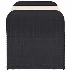 vidaXL Storage Bench with Cushion Outdoor Bench Patio Storage Box Poly Rattan - black, 115 x 51 x 52 cm - Additional view 4