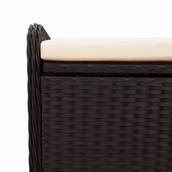 vidaXL Storage Bench with Cushion Outdoor Bench Patio Storage Box Poly Rattan - black, 80 x 51 x 52 cm - Additional view 8