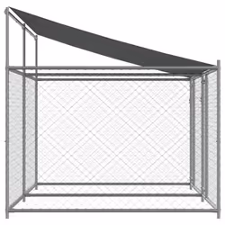 vidaXL Dog Cage Dog Kennel Outdoor Dog Crate Pet House Grey Galvanised Steel - 2 doors, 4 x 2 x 2 m - Additional view 4