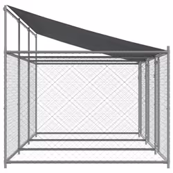 vidaXL Dog Cage Dog Kennel Outdoor Dog Crate Pet House Grey Galvanised Steel - 3 doors, 6 x 2 x 2 m - Additional view 4