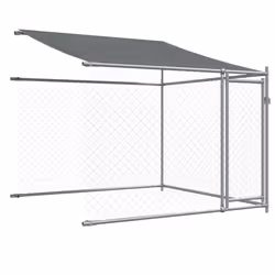 vidaXL Dog Cage Dog Kennel Outdoor Dog Crate Pet House Grey Galvanised Steel - 3 doors, 6 x 2 x 2 m - Additional view 7