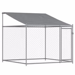 vidaXL Dog Cage Dog Kennel Outdoor Dog Crate Pet House Grey Galvanised Steel - 3 doors, 8 x 2 x 2 m - Additional view 6