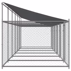 vidaXL Dog Cage Dog Kennel Outdoor Dog Crate Pet House Grey Galvanised Steel - 4 doors, 12 x 2 x 2 m - Additional view 4