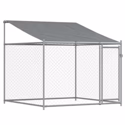 vidaXL Dog Cage Dog Kennel Outdoor Dog Crate Pet House Grey Galvanised Steel - 4 doors, 12 x 2 x 2 m - Additional view 6