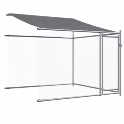 vidaXL Dog Cage Dog Kennel Outdoor Dog Crate Pet House Grey Galvanised Steel - 4 doors, 12 x 2 x 2 m - Additional view 7