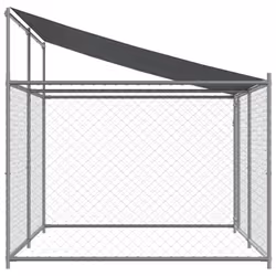 vidaXL Dog Cage Dog Kennel Outdoor Dog Crate Pet House Grey Galvanised Steel - 1 door, 4 x 2 x 2 m - Additional view 4