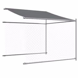 vidaXL Dog Cage Dog Kennel Outdoor Dog Crate Pet House Grey Galvanised Steel - 1 door, 4 x 2 x 2 m - Additional view 7