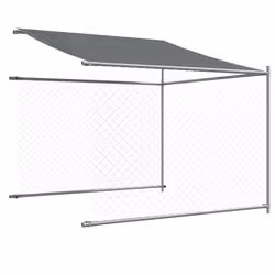 vidaXL Dog Cage Dog Kennel Outdoor Dog Crate Pet House Grey Galvanised Steel - 1 door, 6 x 2 x 2 m - Additional view 7