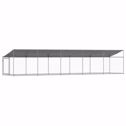 vidaXL Dog Cage Dog Kennel Outdoor Dog Crate Pet House Grey Galvanised Steel - 1 door, 10 x 2 x 2 m - Additional view 5