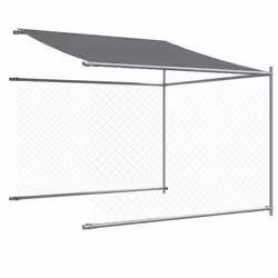 vidaXL Dog Cage Dog Kennel Outdoor Dog Crate Pet House Grey Galvanised Steel - 1 door, 12 x 2 x 2 m - Additional view 7