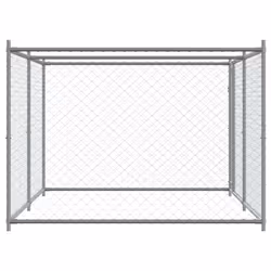 vidaXL Dog Cage with Door Grey Dog Kennel Outdoor Dog Crate Galvanised Steel - 1 door, 4 x 2 x 1.5 m - Additional view 4