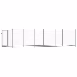 vidaXL Dog Cage with Door Grey Dog Kennel Outdoor Dog Crate Galvanised Steel - 1 door, 6 x 2 x 1.5 m - Additional view 5