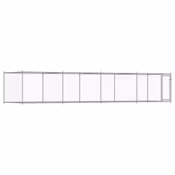 vidaXL Dog Cage with Door Grey Dog Kennel Outdoor Dog Crate Galvanised Steel - 1 door, 8 x 2 x 1.5 m