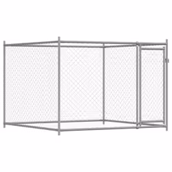 vidaXL Dog Cage with Door Grey Dog Kennel Outdoor Dog Crate Galvanised Steel - 1 door, 8 x 2 x 1.5 m - Additional view 6