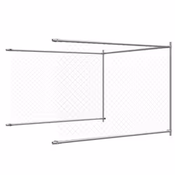 vidaXL Dog Cage with Door Grey Dog Kennel Outdoor Dog Crate Galvanised Steel - 1 door, 8 x 2 x 1.5 m - Additional view 7