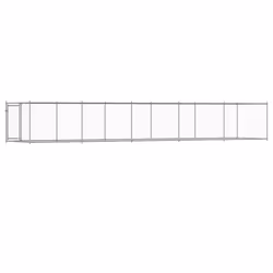 vidaXL Dog Cage with Door Grey Dog Kennel Outdoor Dog Crate Galvanised Steel - 1 door, 10 x 2 x 1.5 m - Additional view 5