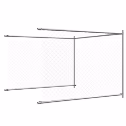 vidaXL Dog Cage with Door Grey Dog Kennel Outdoor Dog Crate Galvanised Steel - 1 door, 10 x 2 x 1.5 m - Additional view 7