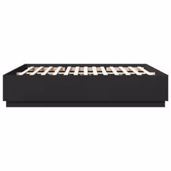 vidaXL Bed Frame with LED Lights Bed Base Black 200x200 cm Engineered Wood - Additional view 6