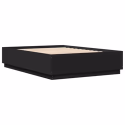 vidaXL Bed Frame with LED Lights Black 150x200 cm King Size Engineered Wood - Additional view 2