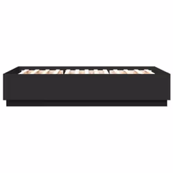 vidaXL Bed Frame with LED Lights Black 150x200 cm King Size Engineered Wood - Additional view 7