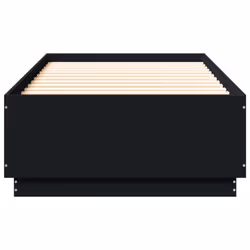 vidaXL Bed Frame with LED Lights Bed Base Black 100x200 cm Engineered Wood - Additional view 5