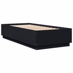 vidaXL Bed Frame with LED Lights Bed Base Black 100x200 cm Engineered Wood - Additional view 7