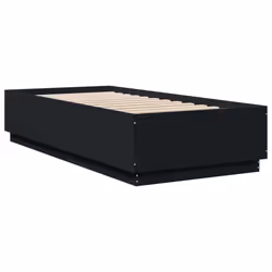 vidaXL Bed Frame with LED Lights Home Bed Base Black 90x200 cm Engineered Wood - Additional view 2
