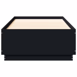 vidaXL Bed Frame with LED Lights Home Bed Base Black 90x200 cm Engineered Wood - Additional view 5