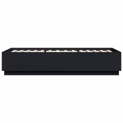 vidaXL Bed Frame with LED Lights Home Bed Base Black 90x200 cm Engineered Wood - Additional view 6