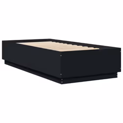 vidaXL Bed Frame with LED Lights Home Bed Base Black 90x200 cm Engineered Wood - Additional view 7