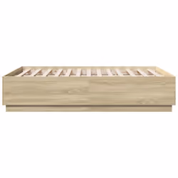 vidaXL Bed Frame with LED Lights Bed Sonoma Oak 140x190 cm Engineered Wood - Additional view 6