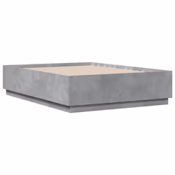 vidaXL Bed Frame with LED Lights Concrete Grey 140x190 cm Engineered Wood