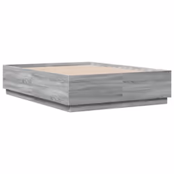 vidaXL Bed Frame with LED Lights Bed Grey Sonoma 140x190 cm Engineered Wood
