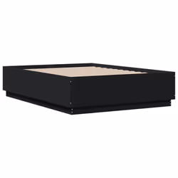 vidaXL Bed Frame with LED Lights Black 120x190 cm Small Double Engineered Wood - Additional view 7