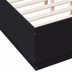 vidaXL Bed Frame with LED Lights Black 120x190 cm Small Double Engineered Wood - Additional view 8