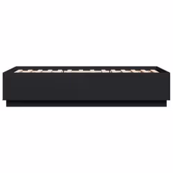 vidaXL Bed Frame with LED Lights Bed Base Mattress Foundation Engineered Wood - black, 90 x 190 cm - Additional view 6
