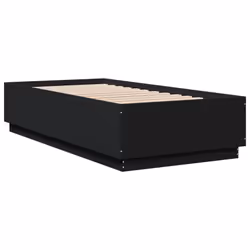 vidaXL Bed Frame with LED Lights Bed Base Mattress Foundation Engineered Wood - black, 90 x 190 cm - Additional view 7