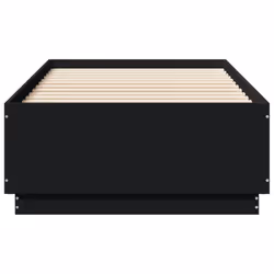 vidaXL Bed Frame with LED Lights Bed Base Mattress Foundation Engineered Wood - black, 75 x 190 cm - Additional view 5